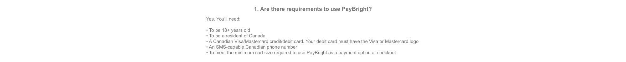 PayBright FAQ