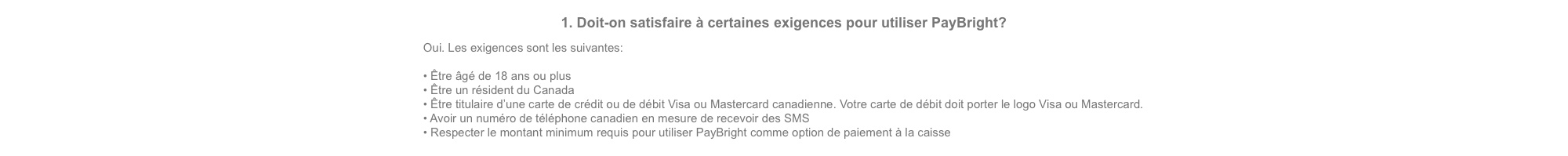 PayBright fréquentes