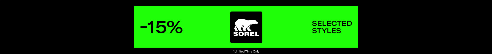 SOREL - 15% off header image