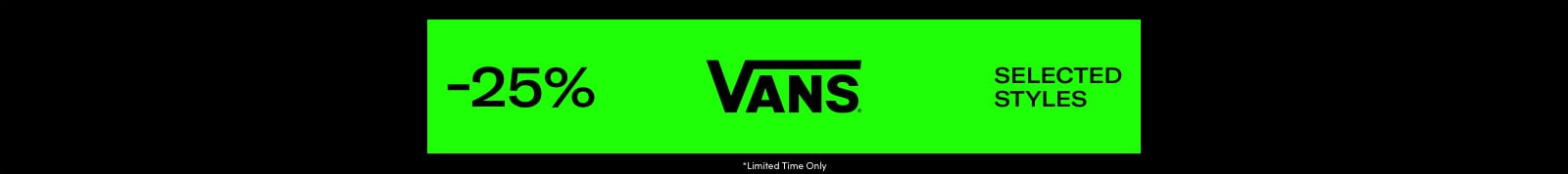 Vans - 25% off header image