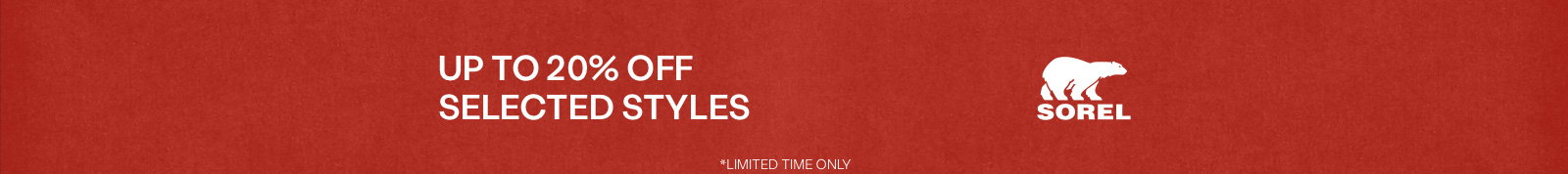 Sorel - Up to 20% off header image