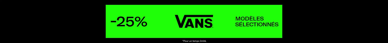 Vans - 25% de rabais header image