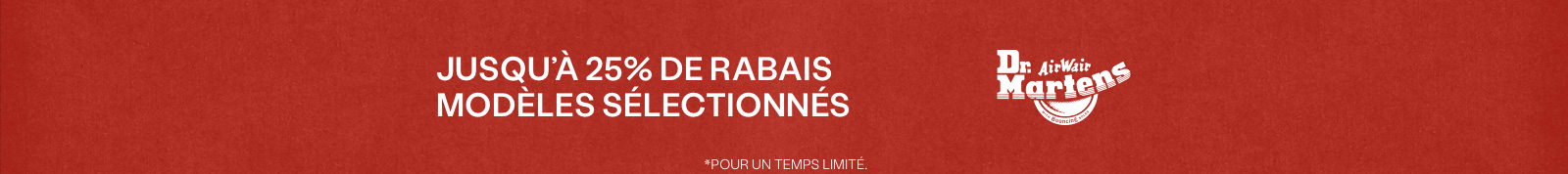 Dr. Martens - Jusqu'à 25% de rabais header image