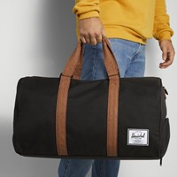 Novel Weekender Duffle Bag in Black and Tan