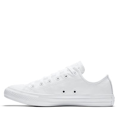 white leather chuck taylors low