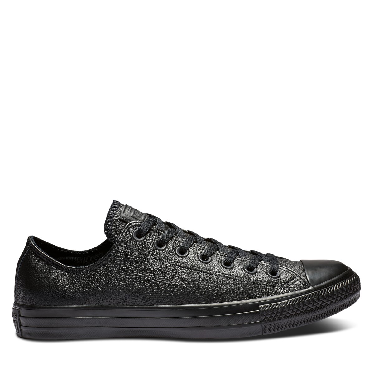 Chuck Taylor All Star Mono Leather Low Top Sneakers in Black | Little  Burgundy