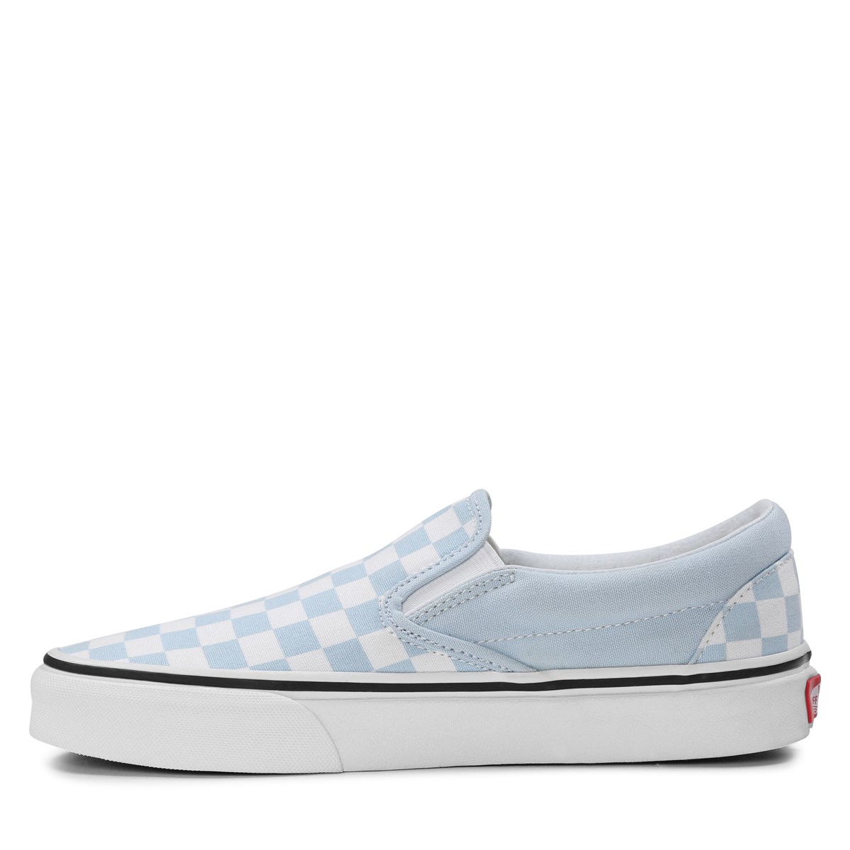 baby blue vans with checkered stripe