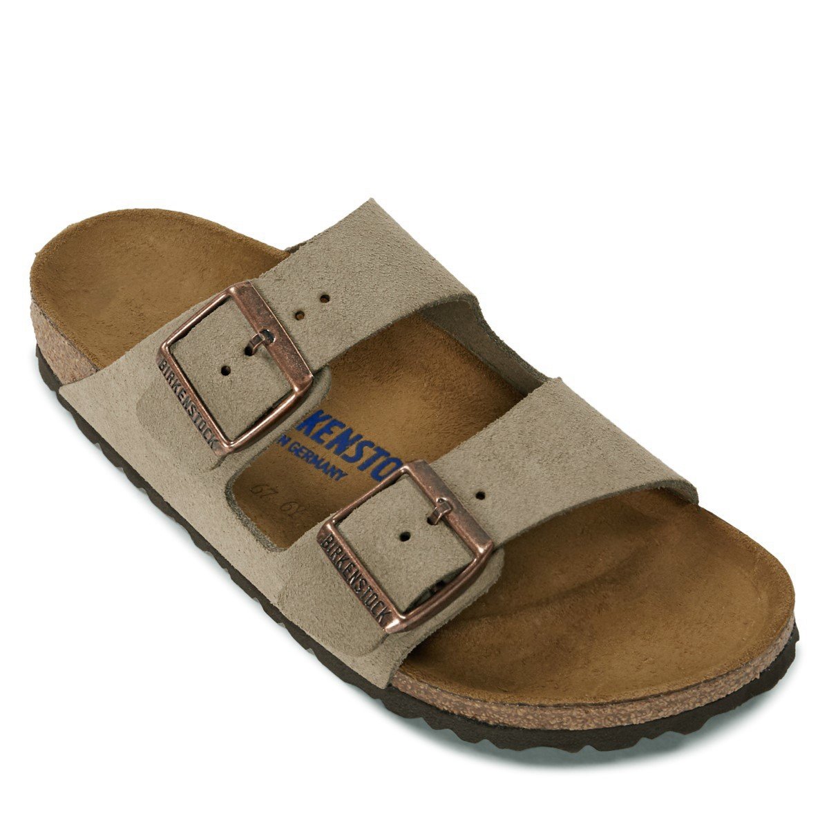 Women's Arizona Soft Footbed Sandals in Taupe | Little Burgundy