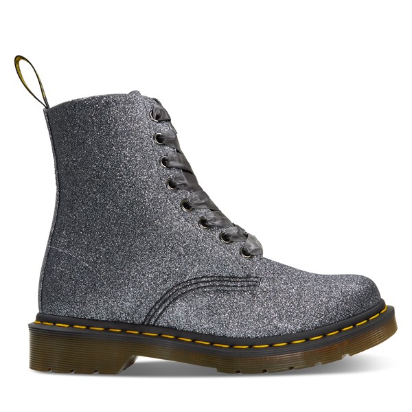 Women's 1460 Pascal Glitter Boots in Pewter | Little Burgundy