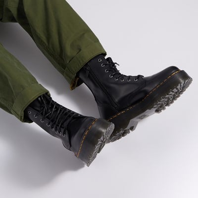 Jadon Polished Leather Platform Boots in Black Alternate View
