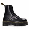 Jadon Polished Leather Platform Boots in Black