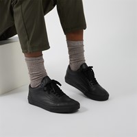 Men's Old Skool Leather Sneakers in Black Alternate View