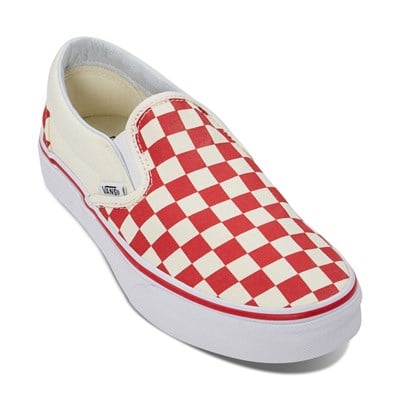 racing red vans slip ons