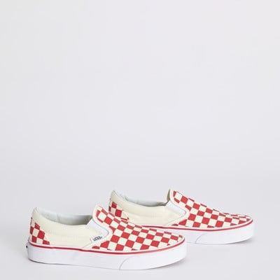 racing red vans slip ons