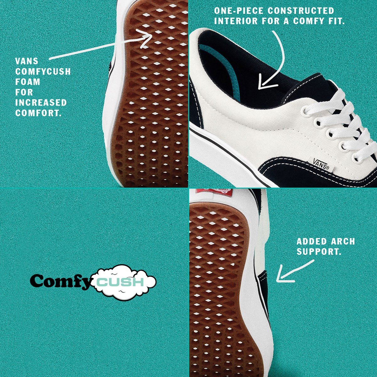 Classic ComfyCush Old Skool Sneakers in Black/White | Little Burgundy