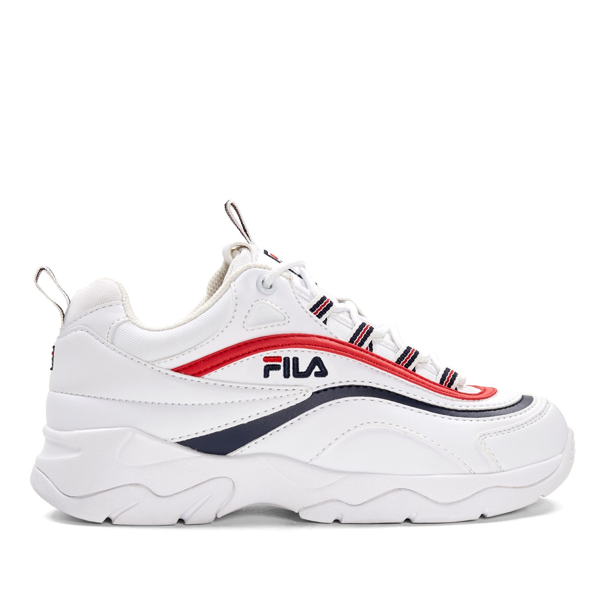 fila ray white red & blue shoes