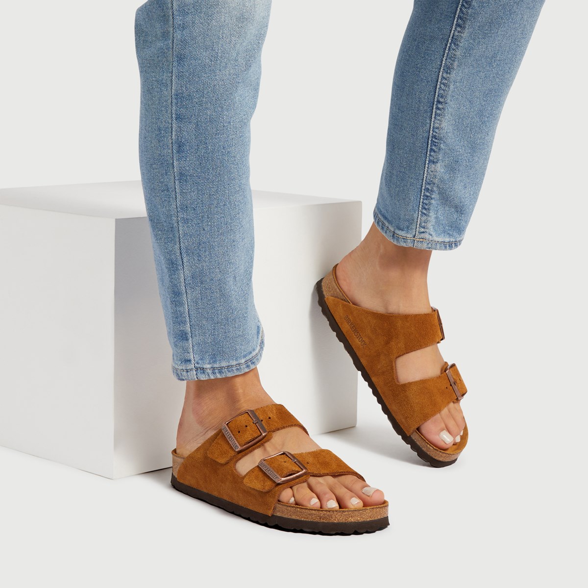 birkenstock arizona soft footbed suede leather sandals