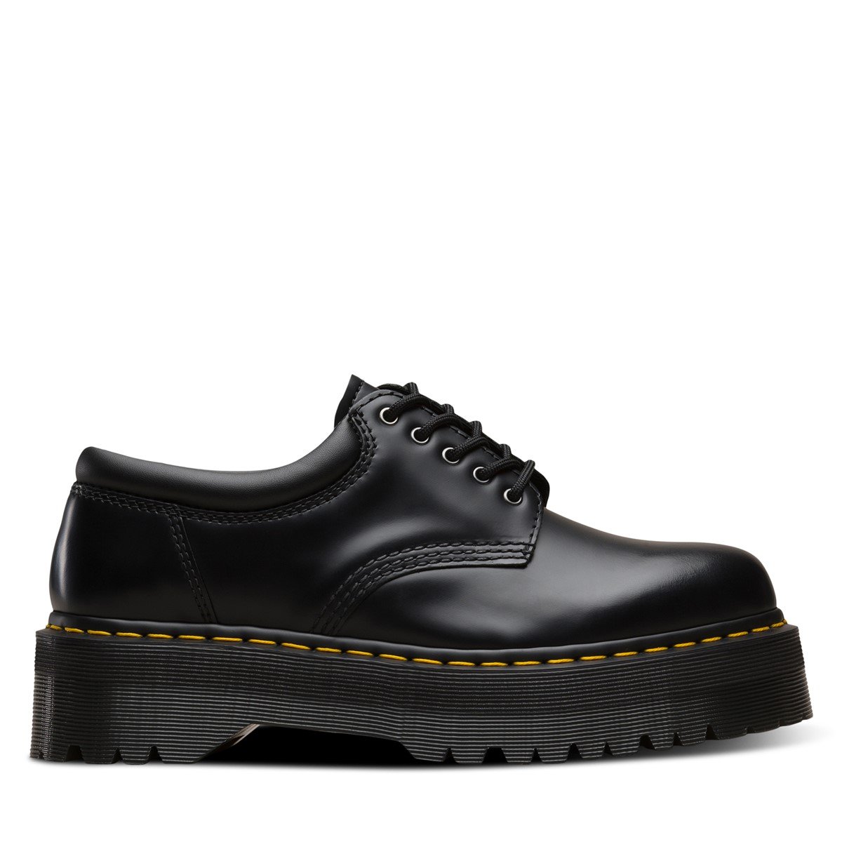 Women's 8053 Polished Smooth Platform Shoes in Black
