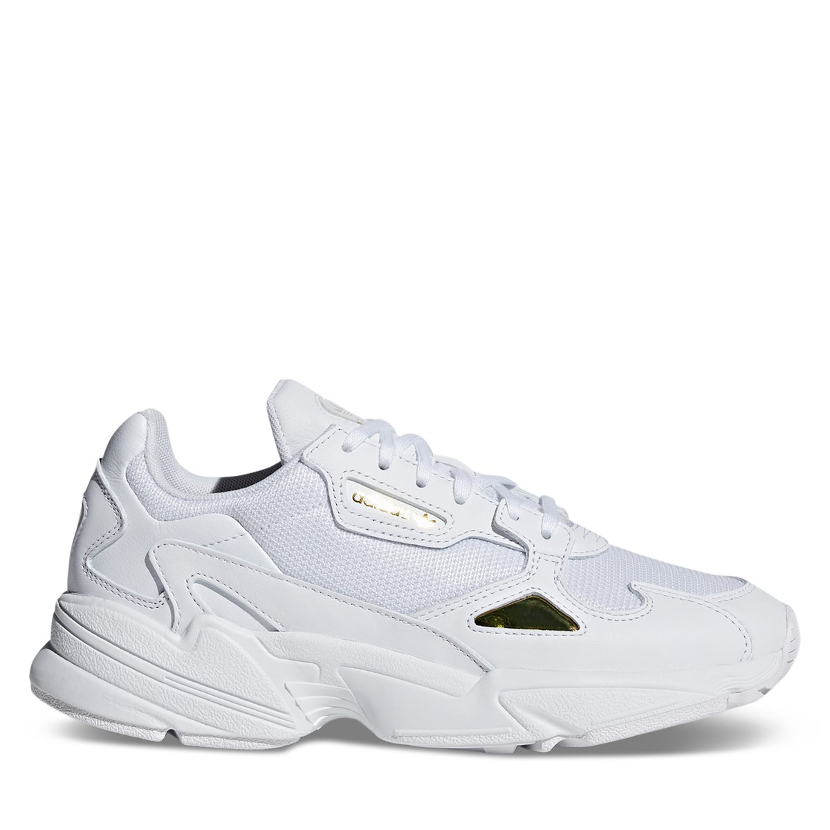 adidas women's white falcon sneakers