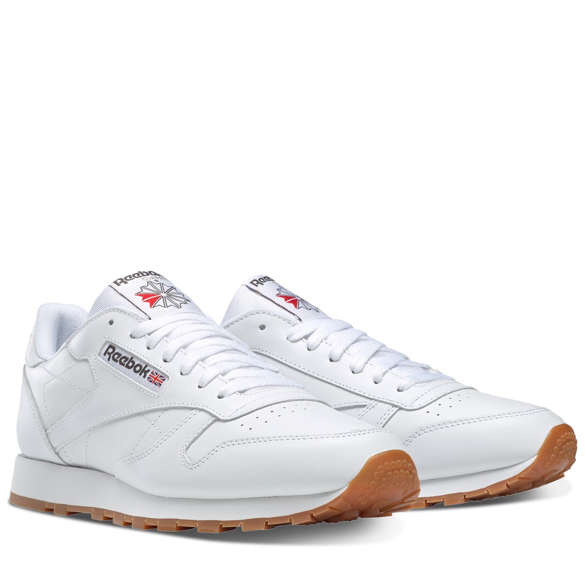 Men�s Classic Leather Sneakers in White Little Burgundy