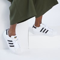 Women's Classic Superstar Sneakers in White/Black Alternate View