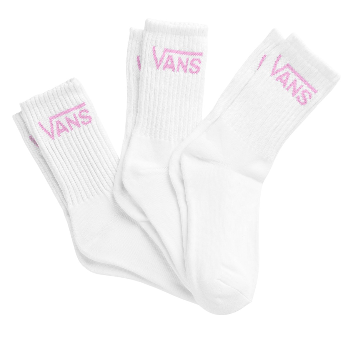 Women's Classic Crew Socks in White/Pink