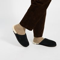 Pantoufles Scuff en suède noir pour hommes Alternate View