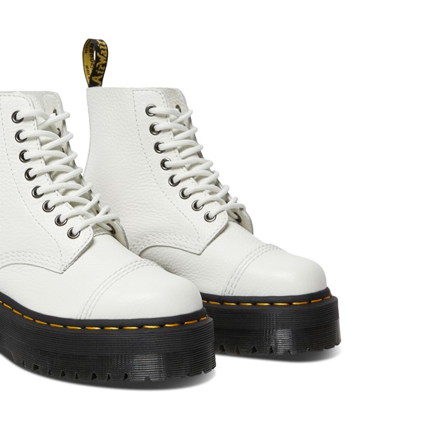 dr martens sinclair flatform zip leather boots in white