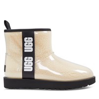 Women's Clear Mini Boots in White