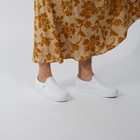 Women's Platform Slip-Ons in White Alternate View