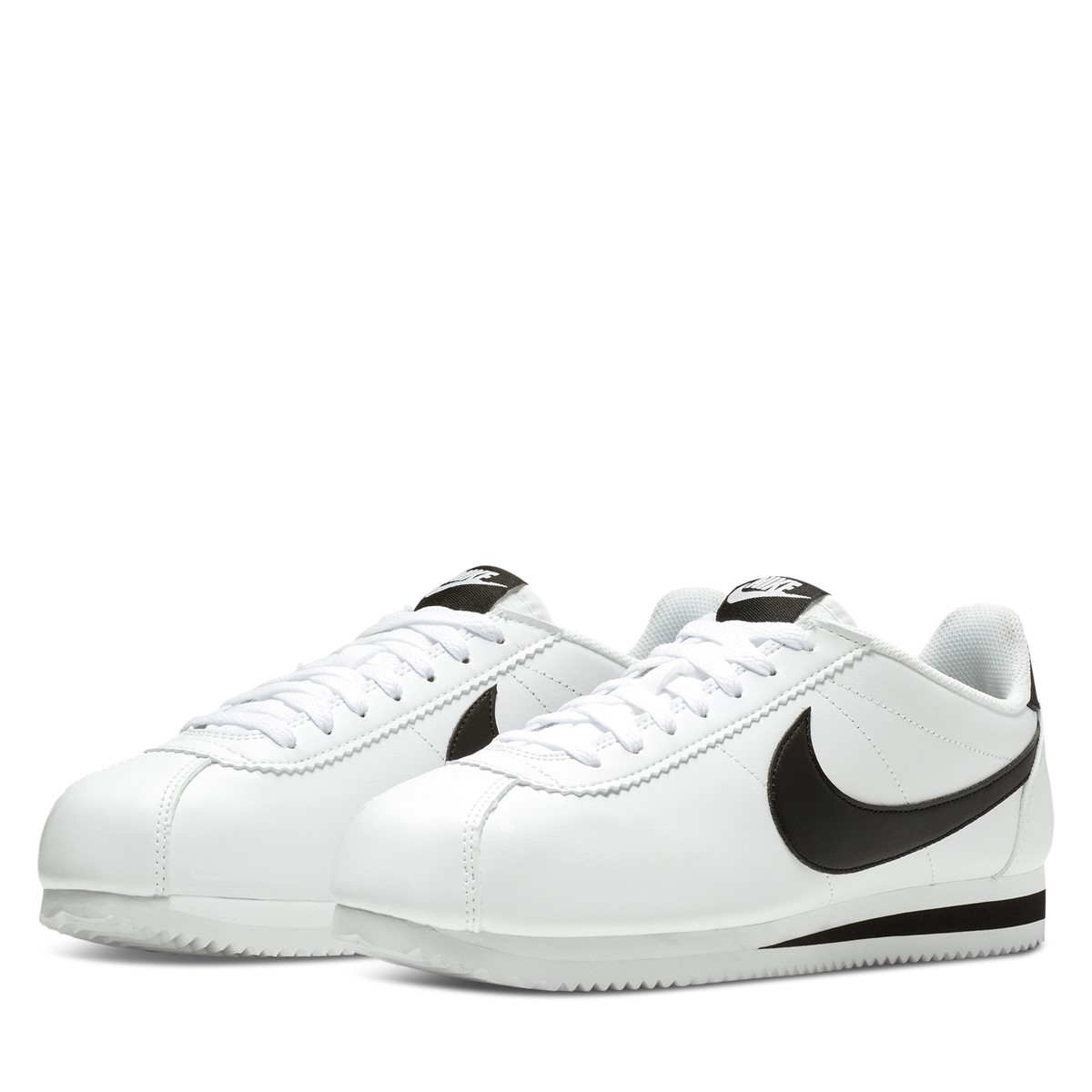white and black cortez shoes