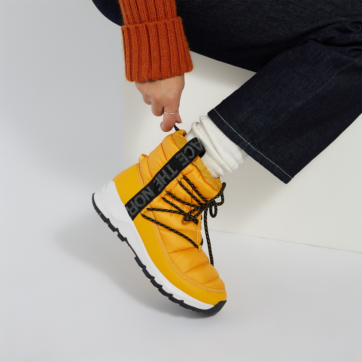 north face yellow boots