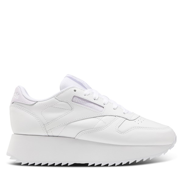 Women's Classic Leather Platform Sneakers in White/Lilac