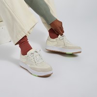 Alternate view of Women's Club C Double Sneakers in Off-White/Neon Green