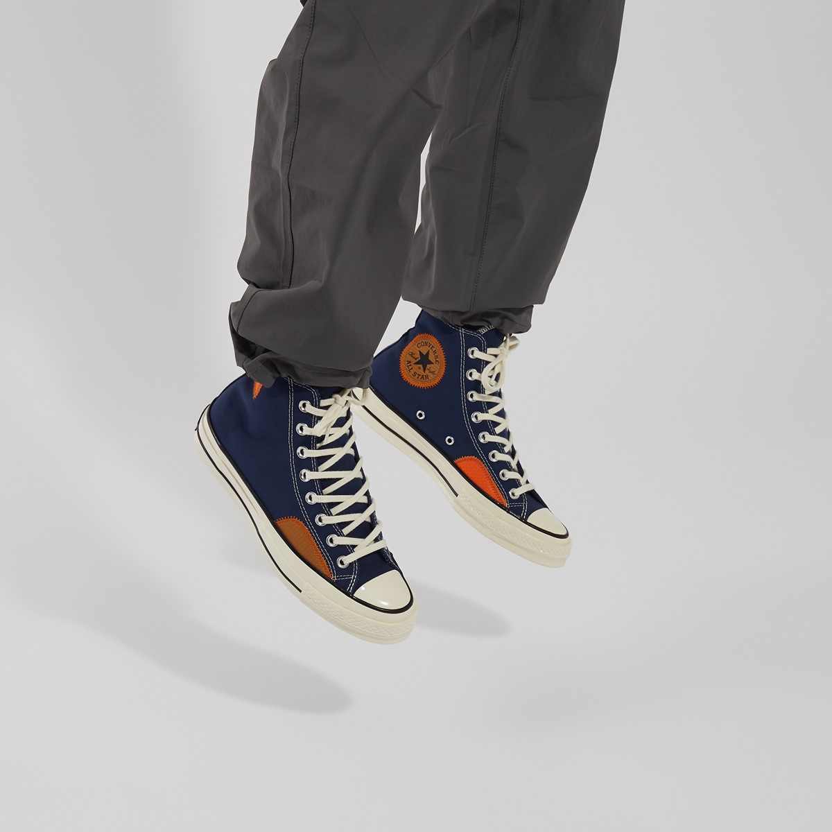 Chuck 70 Hi Sneakers in Navy/Orange | Little Burgundy