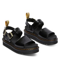 Vegan Voss Platform Sandals in Black 
