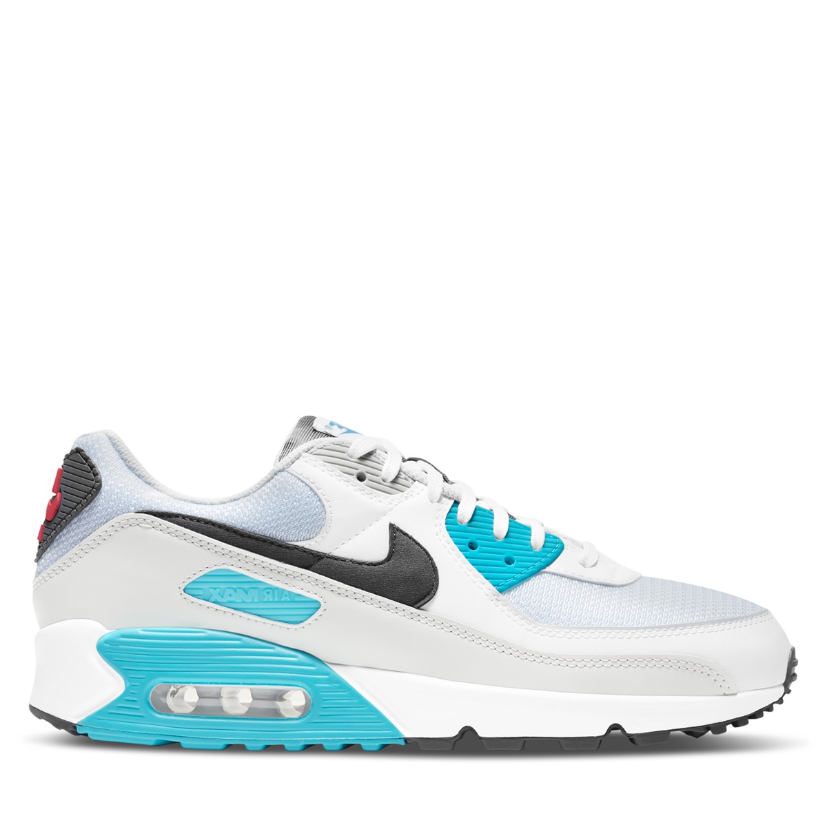 Men's Air Max 90 Sneakers in White/Blue/Red