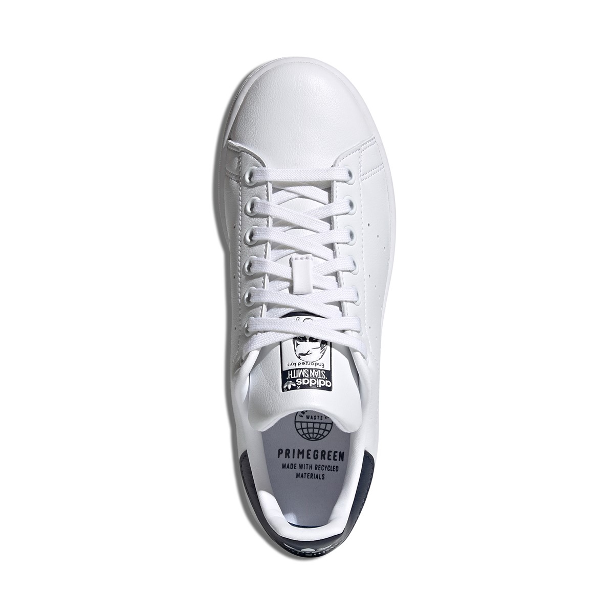 Women's Stan Smith Primegreen Sneakers in White/Navy | Little Burgundy
