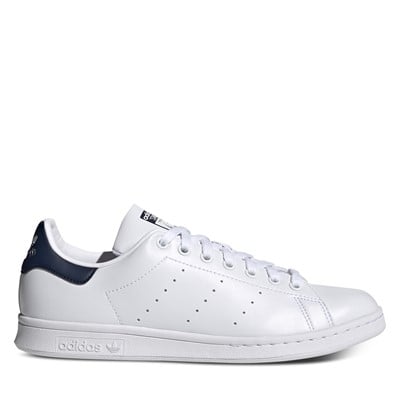 Men's Stan Smith Primegreen Sneakers in White/Navy Blue