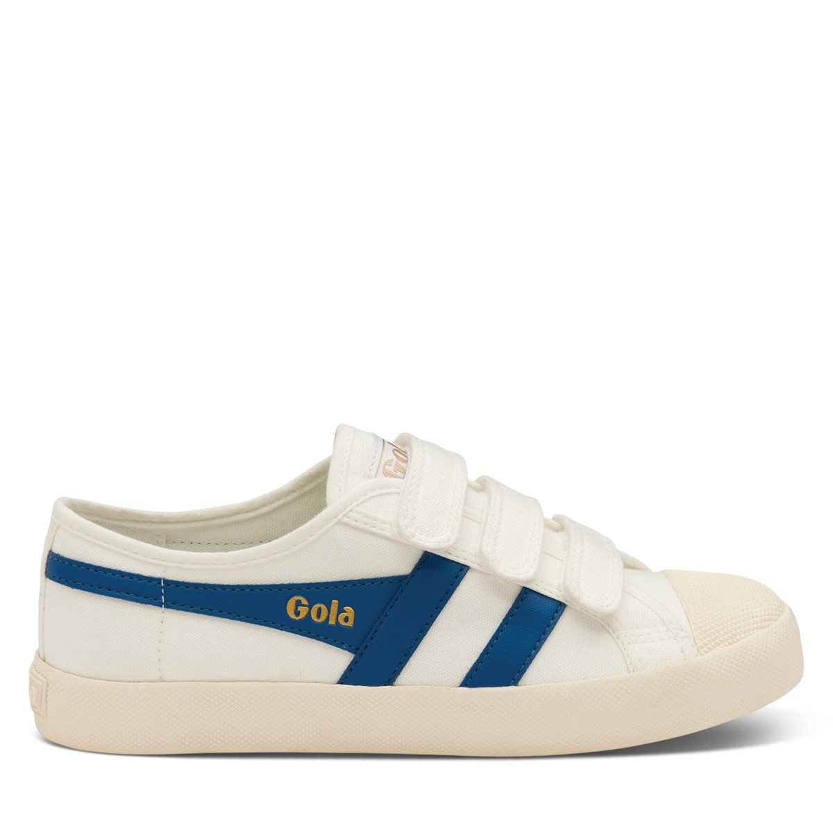 Women's Coaster Velcro Sneakers in White and Blue