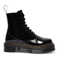 Women's Jadon Patent Leather Platform Boots in Black