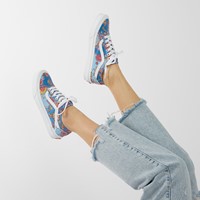 Alternate view of Women's Vans X Liberty Old Skool Floral Sneakers in Blue