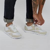 Men's Classic Nylon Sneakers in White/Beige