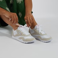 Women's Classic Nylon Sneakers in White/Beige