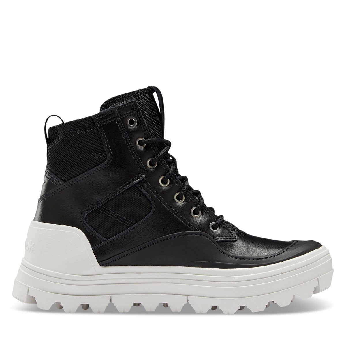 Women's Club C Cleated Mid High Top Sneakers in Black/White