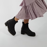 Women's Rometty Fur Heeled Boots in Black
