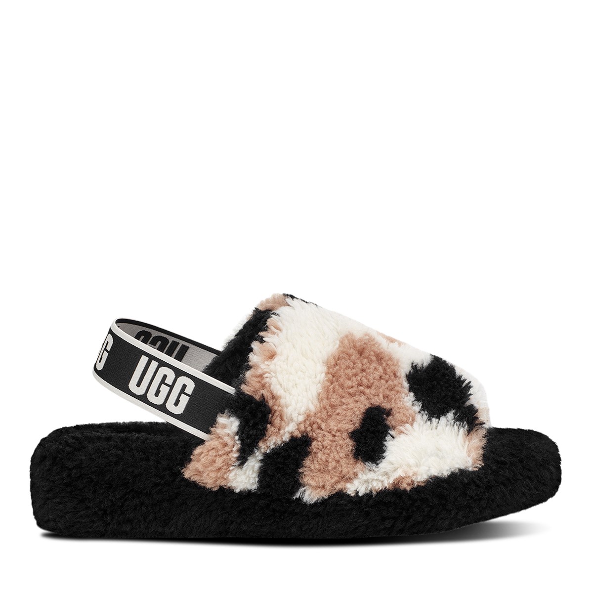 Women's Fluff Yeah Slippers in Cow Print