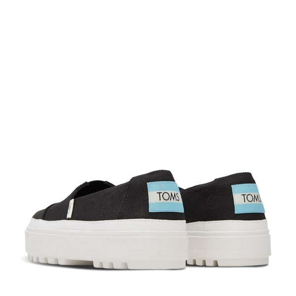 Women's Alpargata Lug Platform Slip-Ons in Black/White | Little Burgundy