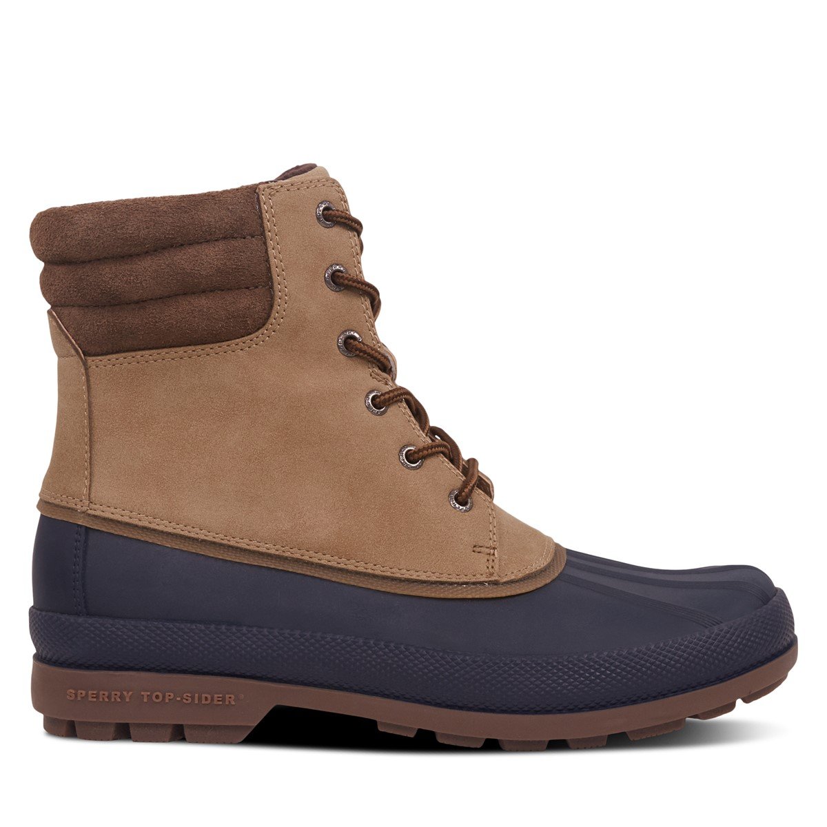 Men's Cold Bay Duck Boots in Taupe/Navy