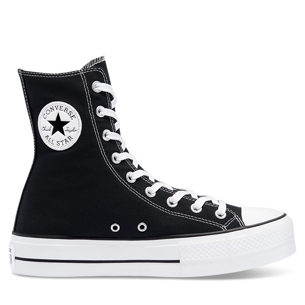 converse negras plataforma sin cordones